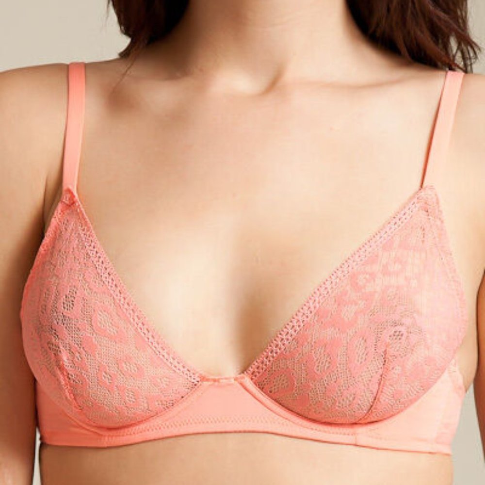 NWT La Perla Studio Fiorenza Collection Bra Size 32B Orange